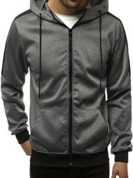 Ανδρικό φούτερ με φερμουάρ γραφίτη OZONEE JS/99005