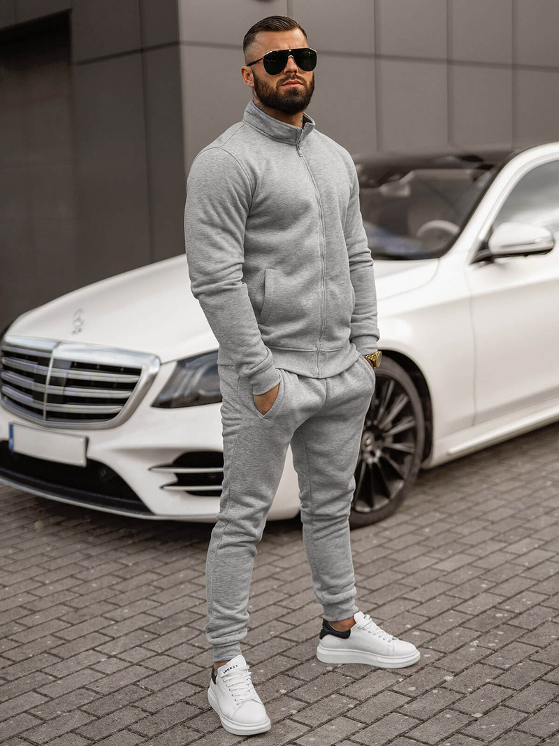 Ανδρικό σετ φόρμας γκρι OZONEE JS/68C10385/2Z