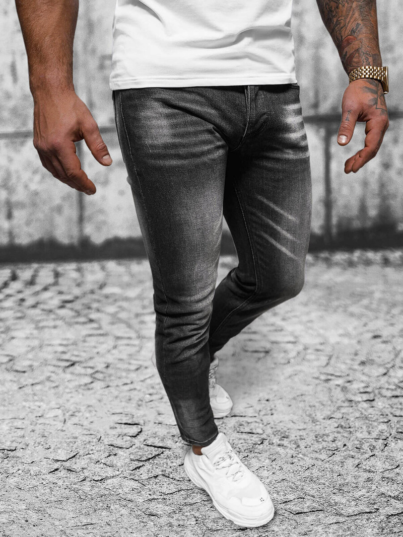 Ανδρικό τζιν παντελόνι mαύρος OZONEE NB/MP0199N