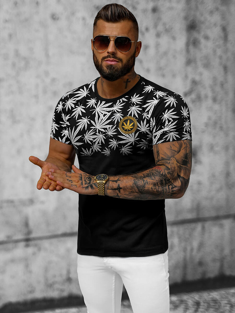 Ανδρικό μπλουζάκι μαύρο OZONEE O/T133/3