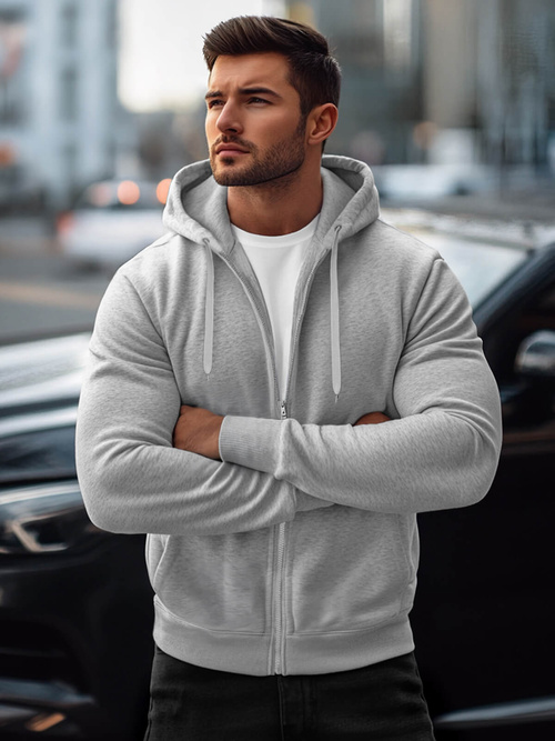 Ανδρικό Φούτερ με Κουκούλα γκρι OZONEE JS/2008Z