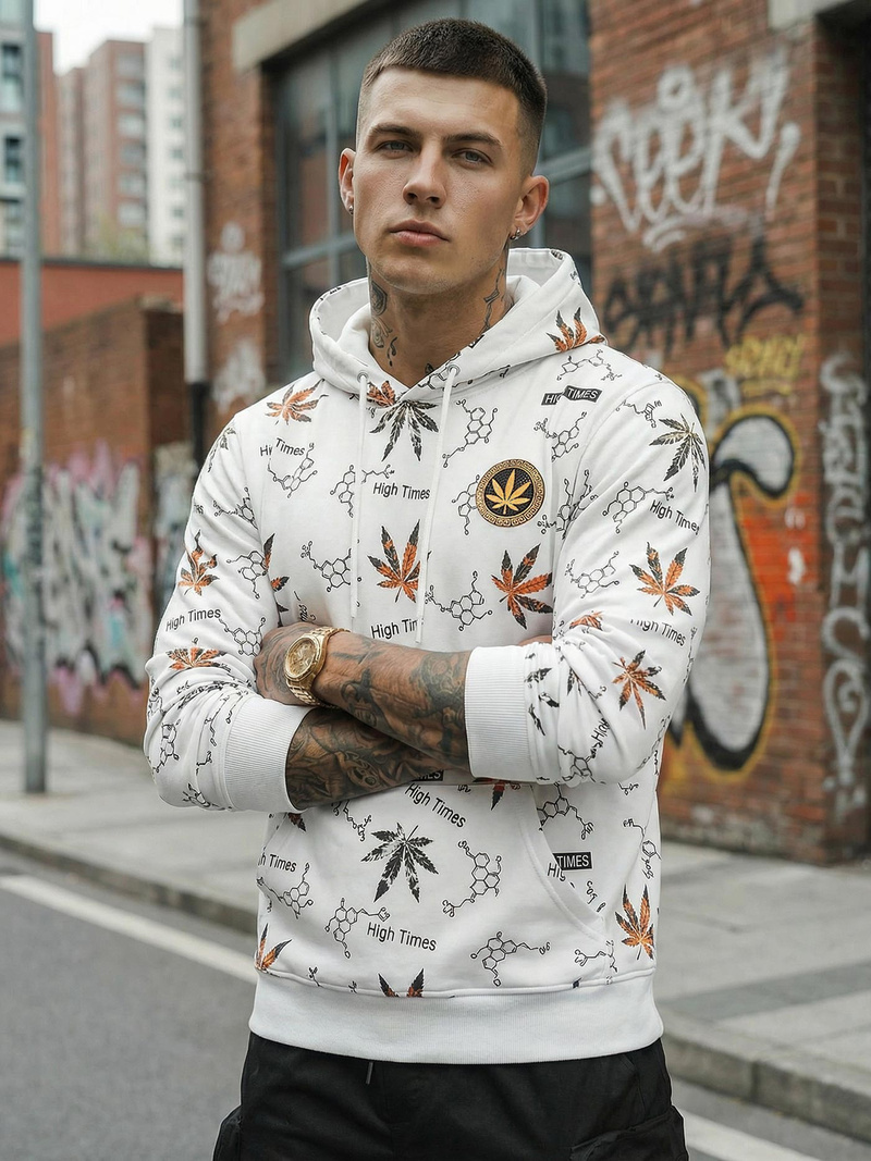 Ανδρικό Φούτερ με kουκούλα λευκό OZONEE O/B266Z