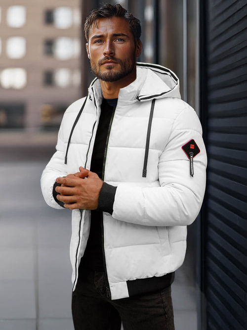 Ανδρικό χειμερινό μπουφάν λευκό OZONEE JS/31M5031/281Z