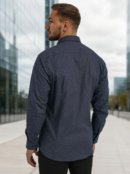 Ανδρικό πουκάμισο ναυτικό μπλε OZONEE V/V186