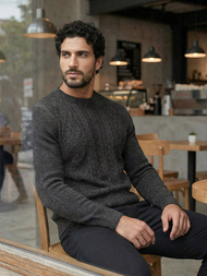 Ανδρικό πουλόβερ Γραφίτης OZONEE JS/59B3610/5