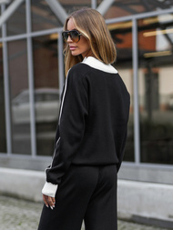 Γυναικείο σετ φόρμας δύο κομματιών mαύρος OZONEE JS/26C8805/3