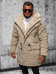 Ανδρικό χειμερινό μπουφάν μπεζ OZONEE JS/22M317/62