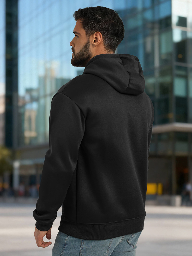 Ανδρικό Φούτερ με Κουκούλα μαύρο OZONEE JS/8B1983/3