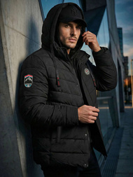 Ανδρικό μπουφάν mαύρος OZONEE JS/31M5081/392