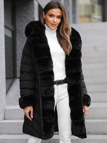 Γυναικείο μπουφάν μαύρο OZONEE JS/5M3156/392