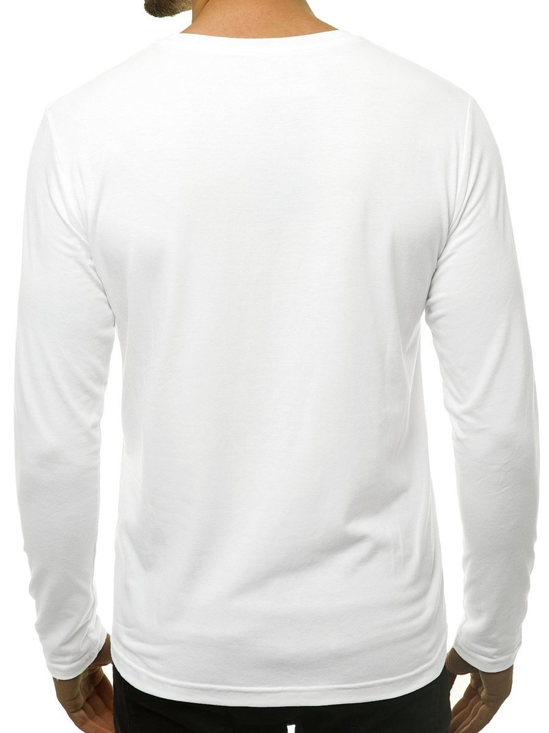Ανδρικό μπλουζάκι με μακριά μανίκια λευκό OZONEE JS/CX01