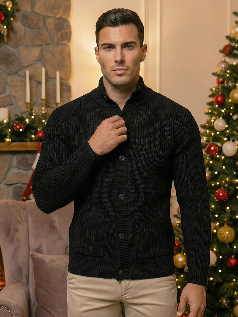 Ανδρικό πουλόβερ mαύρος OZONEE NB/MM6020/4Z