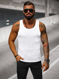 Ανδρικό αμάνικο μπλουζάκι λευκό OZONEE JS/NB002