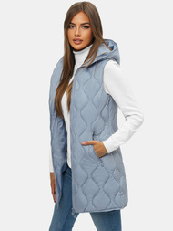 Γυναικείο αμάνικο μπουφάν Γαλάζιο OZONEE O/H928/101