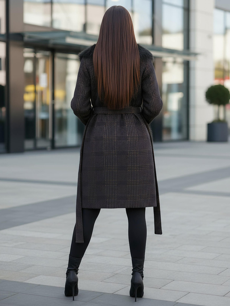 Γυναικείο παλτό μαύρο OZONEE JS/53M5200/1Z