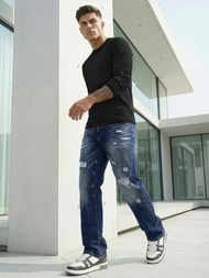 Ανδρικό τζιν παντελόνι μπλε OZONEE O/KK2885Z