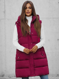 Γυναικείο αμάνικο μπουφάν mαρόν OZONEE O/81276Z