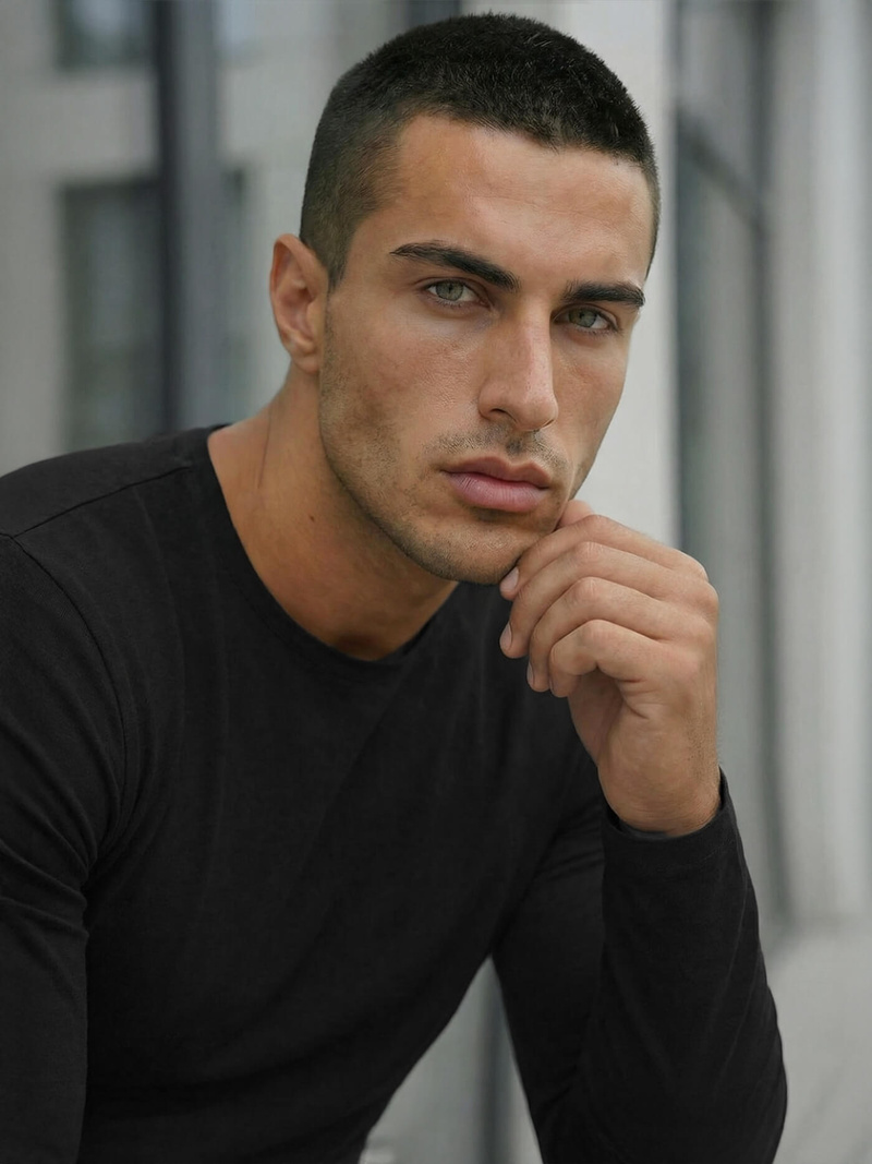 Ανδρικό μπλουζάκι με μακριά μανίκια μαύρο OZONEE JS/DB71/1