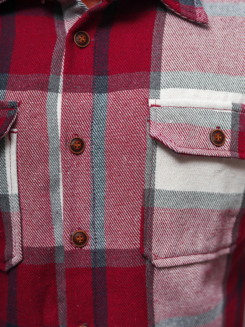 Ανδρικό πουκάμισο μπορντό OZONEE NB/MC727R