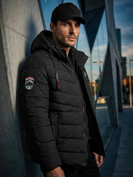 Ανδρικό μπουφάν mαύρος OZONEE JS/31M5081/392