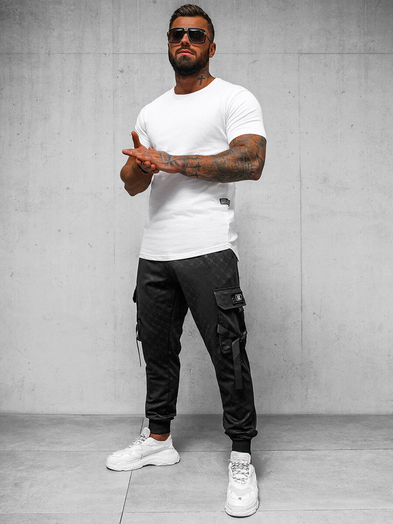 Ανδρικό παντελόνι φόρμας mαύρος OZONEE O/PS6021