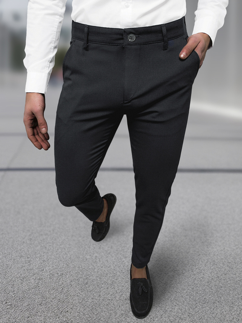 Ανδρικό παντελόνι chino μαύρο OZONEE DJ/5526