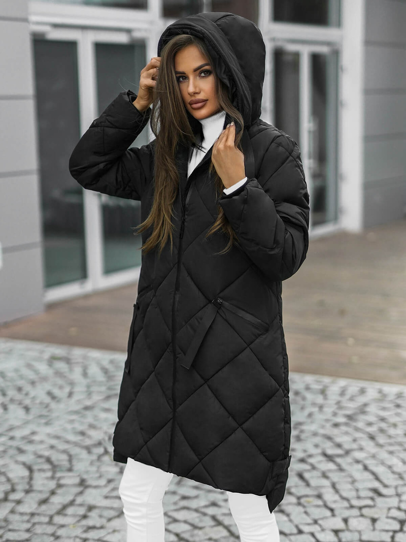 Γυναικείο μπουφάν μαύρο OZONEE JS/5M3168/392Z