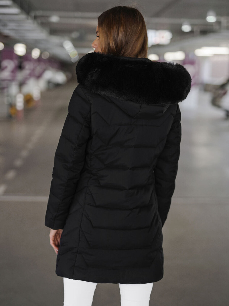 Γυναικείο μπουφάν μαύρο OZONEE JS/16M9121/392Z