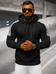 Ανδρικό Φούτερ με Κουκούλα μαύρο OZONEE JS/8B1311/3