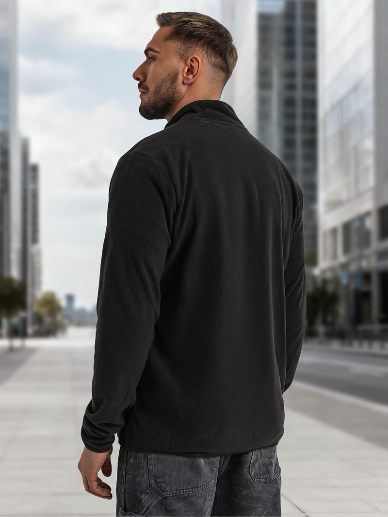 Ανδρικό φούτερ με φερμουάρ μαύρο OZONEE JS/HH016/3