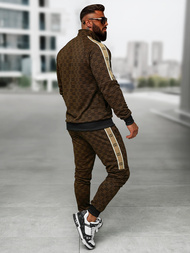 Ανδρικό σετ φόρμας σκούρο-μπεζ OZONEE O/FF5110AB