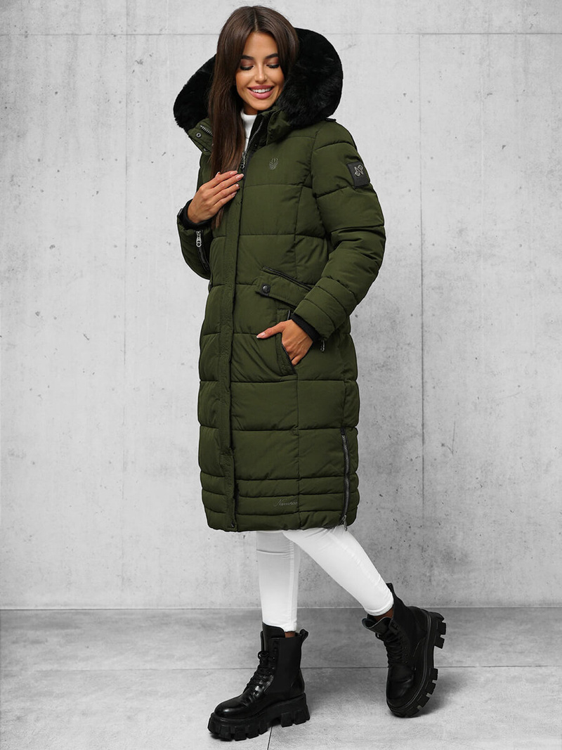 Γυναικείο μπουφάν χακί OZONEE O/W377