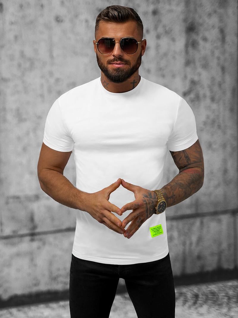 Ανδρικό μπλουζάκι λευκό OZONEE NB/MT3057