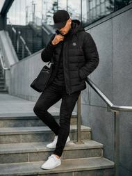 Ανδρικό μπουφάν mαύρος OZONEE JS/31M5081/392Z