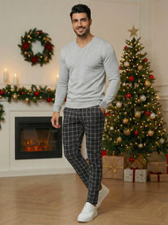 Ανδρικό παντελόνι chino μαύρο OZONEE DJ/5515Z