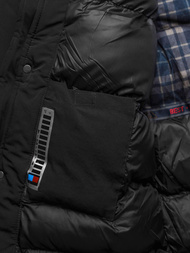 Ανδρικό χειμερινό μπουφάν mαύρος OZONEE JS/5M718/392