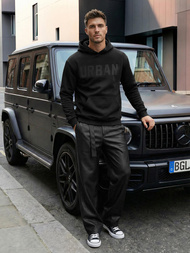 Ανδρικό Φούτερ με Κουκούλα μαύρο OZONEE JS/8B1990/3