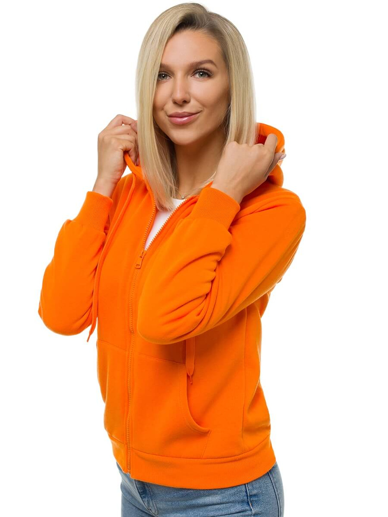 Γυναικείο φούτερ με κουκούλα πορτοκαλί OZONEE JS/W03
