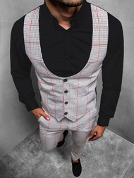 Ανδρικό σετ φόρμας - Γιλέκο και παντελόνι chino γκρι OZONEE DJ/5597