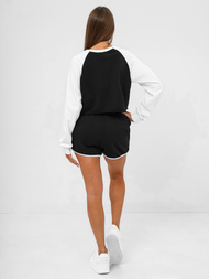 Γυναικείο σετ φόρμας δύο κομματιών mαύρο και άσπρο OZONEE JS/M58631AB