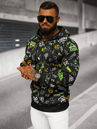 Ανδρικό Φούτερ με Kουκούλα Mαύρος OZONEE JS/8B1186/3