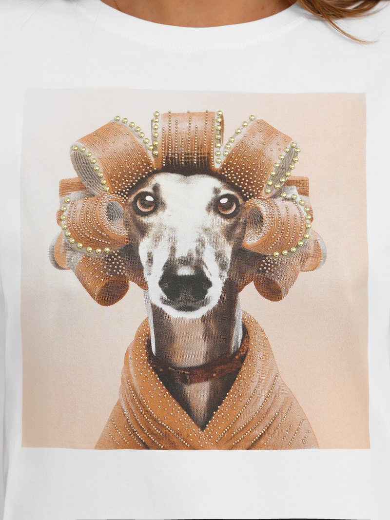 Γυναικείο μπλουζάκι Λευκό και mπεζ OZONEE JS/YJ77726