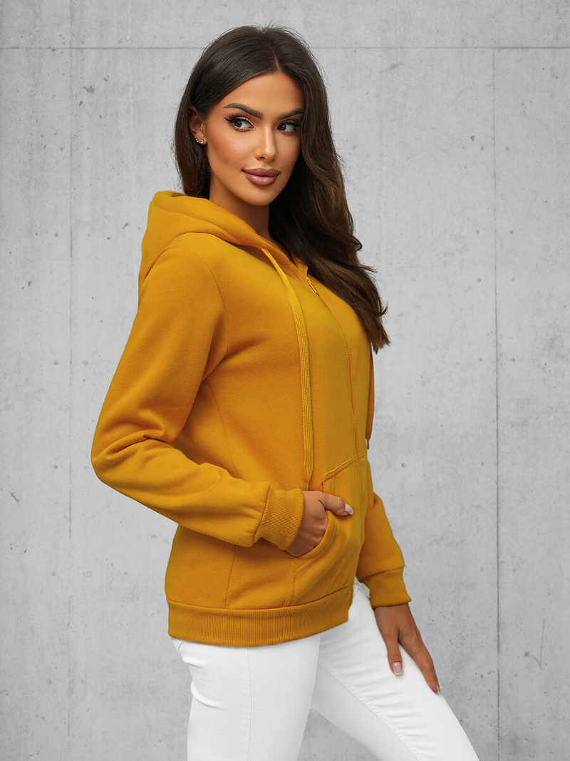 Γυναικείο φούτερ με κουκούλα κάμελ OZONEE JS/W03Z