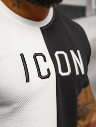 Ανδρικό μπλουζάκι Λευκό και μαύρο OZONEE O/7776T