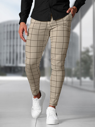 Ανδρικό παντελόνι chino mπεζ OZONEE O/P4009Z