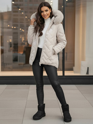 Γυναικείο μπουφάν ανοιχτό-γκρι OZONEE JS/16M9296/280Z