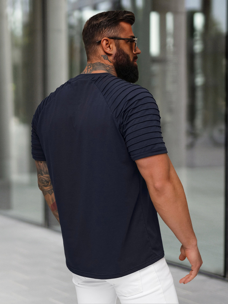 Ανδρικό μπλουζάκι ναυτικό μπλε OZONEE JS/8T88/25Z