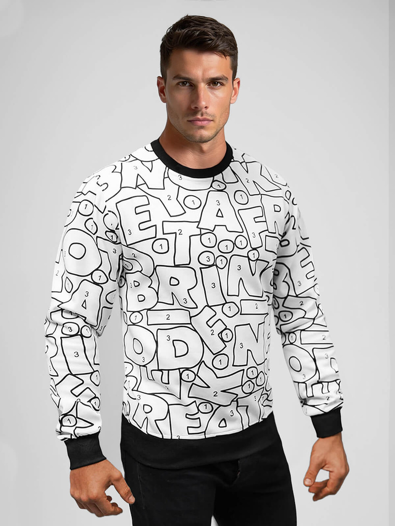 Ανδρικό Φούτερ λευκό OZONEE JS/8B1136/1Z