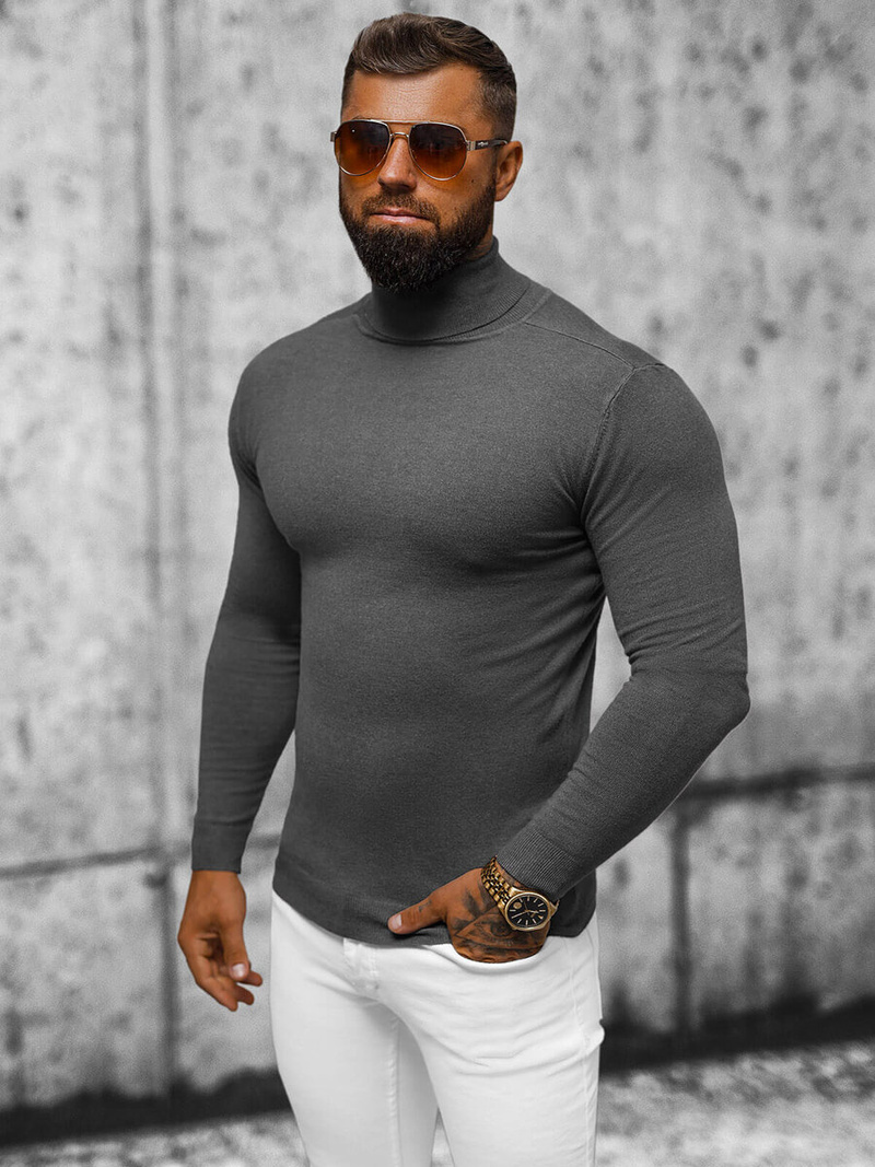 Ανδρικό πουλόβερ Γραφίτης OZONEE NB/MMB600/3Z