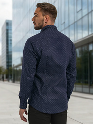 Ανδρικό πουκάμισο ναυτικό μπλε OZONEE V/V183